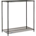 Nexel Black Epoxy, 2 Tier, Wire Shelving Starter Unit, 30W x 24D x 34H 24303B2